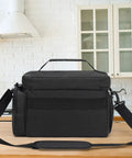 Breast Pump Travel Bag With Water-Resistant Mat And Removable Divider, Large Capacity, Black on kitchen counter