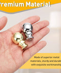Two Ball Lamp Finials In Silver Metal One And A Half Inch Tall With Standard Harp Thread Quarter Inch By Twenty Seven Fits Most Lamps Includes Cleaning Cloth Your Go To Table And Floor Lighting Decor shown in a hand with premium materials.