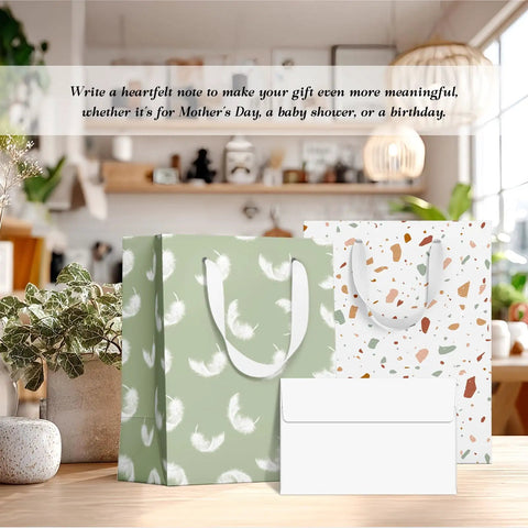 All In One Gift Bag Set With Four Medium 9 Inch Bags, Tissue Paper, Greeting Cards, And Self Adhesive Envelopes For Birthday