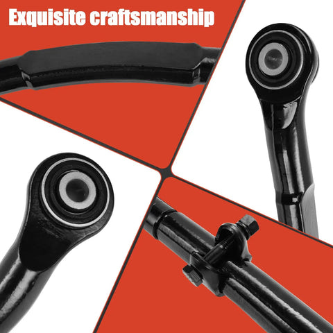 Heavy Duty 0-5 Inch Front Adjustable Track Bar for Ram 2500 4WD Lifted Trucks Boosts Steering Stability, Keeps Axle Centered, And Improves Handling After a Big Lift. black forged steel front track bar with bushing and clamp