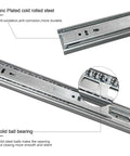 16 Inch Full Extension Drawer Slides With 4 Pairs 8 Pieces Ball Bearing 3 Fold Full Extension Side Mount 100 Lb Capacity Silver Drawer Slides For Cabinets, zinc-plated steel