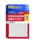 Two Pack Pleated AC Furnace Air Filter With MERV 11 MPR 1000 Micro Allergen Defense Electrostatic 3 Month Replacement Box