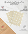 72 Pack Beige Felt Furniture Pads Self Adhesive Square Floor Protectors on marble and wood surface