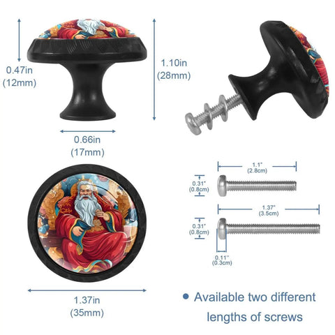 4 Piece Round Cabinet Knobs And Drawer Pulls Set For Home Kitchen And Bathroom Easy Install With Screws details diagram