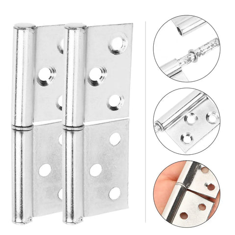 Detachable Stainless Steel Door Hinges Set For Wood And Furniture, Rising Butt Hinges With Multi Hole Fitting, Easy Install