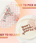 Clear Vinyl Transfer Tape Roll With Alignment Grid 12 Inch By 50 Feet For Silhouette Cameo shown on plate with design.
