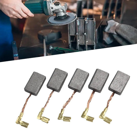 CB325 Carbon Brushes Replacement Set For Electric Motors And Angle Grinders 17x11x5mm 10 Pack shown with angle grinder