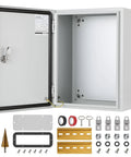 Tough As Nails NEMA 4X Steel Electrical Enclosure Box 16X12X8 open view showing interior and mounting hardware