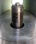 Close-up of spindle mechanism on Beefy 3HP Single Phase Woodworking Shaper With Cast Iron Table Full Cabinet Stand On Wheels And Locks