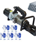 Heavy Duty Portable Electric Rebar Bending Machine And Steel Rod Cutter With 1200w Pure Copper Motor, gloves included for safety.