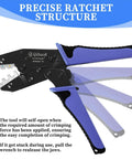 Ratcheting Wire Crimping Tool For Heat Shrink Connectors With 200 Pcs Butt Connectors AWG 20 To 10 showcasing precise ratchet structure