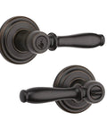 Ashfield Entry Door Handle With Lock And Key For Front Doors And Bedrooms, Reversible Exterior Lever, Venetian Bronze Finish
