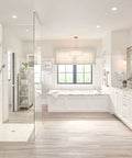 Modern bathroom featuring Belfield 1 Light Dual Mount Vanity Fixture With Frosted Glass In Chrome Finish Modern Bathroom Lighting