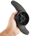 Man holding Two Blade Nylon Propeller For Electric Trolling Motor with prop pin and nut black finish 2.9 hub 3.2 outer diameter