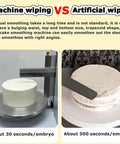 Comparison of machine and manual smoothing of a cake with Portable Automatic Cake Icing Smoothing And Decorating Machine Electric Icing Tool.