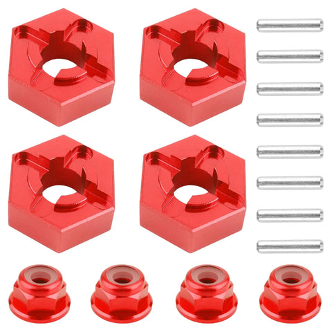 Red aluminum parts from Aluminum Suspension Arms And Steering Knuckle Kit With Shock Tower And Linkage For 1 Sixteenth Scale RC Cars