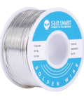 Leaded Solder Wire 0.6mm Sn63Pb37 With Flux Rosin Core For Electronics Soldering 100g Roll, silver coil with blue label