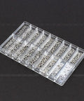 Badass Slick Stainless Steel Micro Screws And Nuts Kit For Eyeglasses Smartwatches Phones Tablets Laptop Repair assorted fasteners in clear organizer.