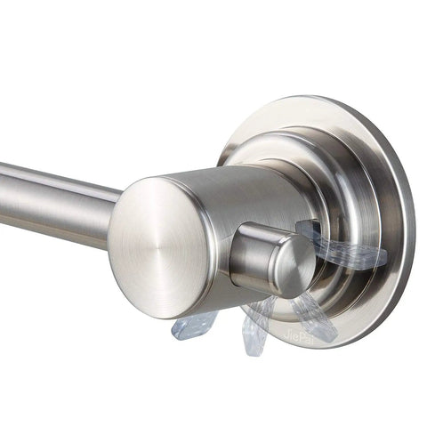 Close-up of No Drill 24 Inch Suction Cup Towel Bar Brushed Nickel for Bathroom and Shower Door Adhesive Towel Rack