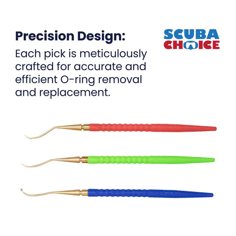 Underwater Brass O Ring Pick Set 3 Piece For Scuba Diving Pro Grade Tools For O Ring Removal And Replacement Corrosion Resistant