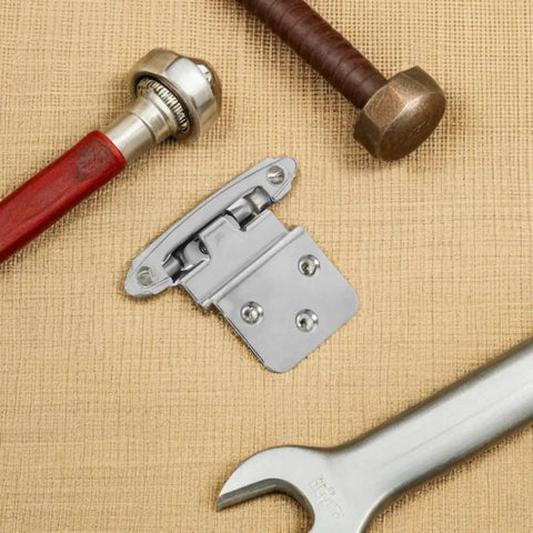 Heavy Duty Iron Cabinet Hinges 4 Pack Self Closing Flush Mount Hidden Hinges for Kitchen and Bathroom Cabinet Doors