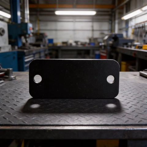 Heavy Duty 58 Mm Gate Hinges Pack Of 2 Pre Drilled Mounting Holes Rust Resistant Galvanized Iron shown against a workbench background.