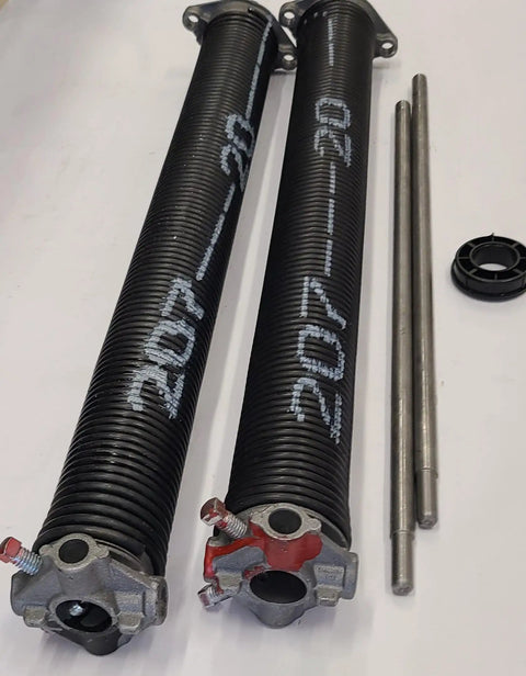 Pair Of 207 By 2 Inch By 20 Inch Garage Door Torsion Springs With Winding Bars Built To Last Black Coated Corrosion Resistant