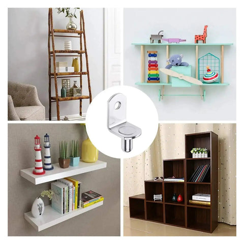 Heavy Duty L Shaped Shelf Pegs 40 Piece Set With Holes 1 4 Inch Diameter used on various furniture like shelves and bookcases