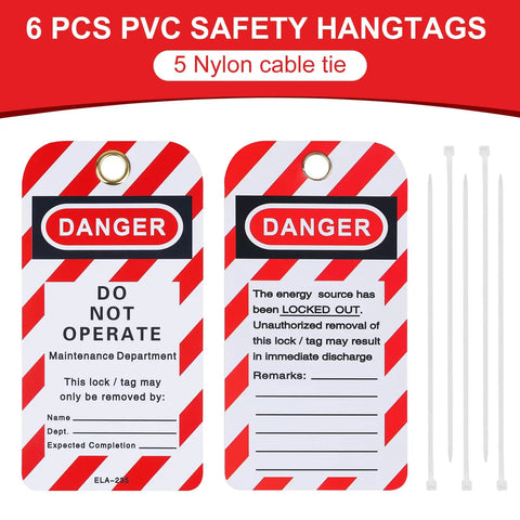 Lockout Tagout Kit For Electrical Safety Station Hasp Latch Circuit Breaker Tags And Safety Loto Locks With Nylon Ties