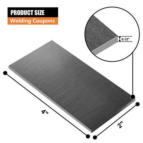 4x2 Inch Welding Coupons Set 11 Gauge 10 Pieces Mild Steel Practice Plates Kit For MIG TIG Stick Arc Welding DIY Metal Projects