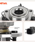 Close-up of Front Wheel Hub Bearing Assembly For Ram 1500 2009 2010 2011 5 Lug With ABS Replacement 515126, focus on details