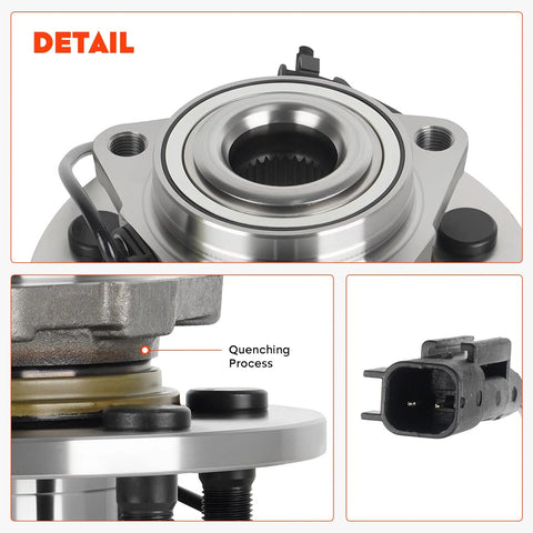 Close-up of Front Wheel Hub Bearing Assembly For Ram 1500 2009 2010 2011 5 Lug With ABS Replacement 515126, focus on details