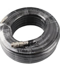 Heavy Duty 15 Meter Pneumatic Air Hose Kit For Garage Pros Features 900 PSI Max High Pressure Rating With Flexible Reinforced Rubber Design That Handles Hot Cold Temps And Delivers Rock Solid Reliability For Daily Shop Work And Inflation Jobs., coiled black rubber air hose with metal fitting