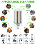 2 Pack 50W LED Corn Bulbs E26 E39 Base 120 277V 5000K Daylight 6500lm Crazy Bright Replaces HID HPS Mercury Vapor CFL Metal Halide