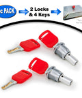 Top Lid Lock And Key Set For GV25 GV18 Gumball And Candy Machines Replacement Kit One Quarter Inch Thread 2 Piece