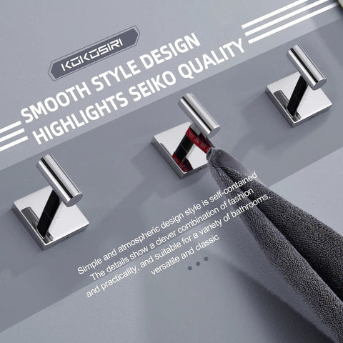 Tough As Nails Chrome Stainless Steel Robe Hooks Set 3 Pack Wall Mounted Towel Coat Hangers For Bathroom And Kitchen Rustproof