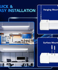 Installed 4Ft LED Shop Light Linkable 120W 13000 Lumens 5000K Daylight White Utility Light With Power Cord And Pull Chain ETL Certified