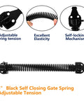 13 Inch Self Closing Gate Spring Hardware For Wooden And Vinyl Fences With Adjustable Tension Tool Black Finish