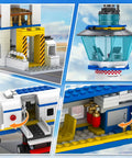 Six In One City Airport Airplane Building Set With 886 Pieces for STEM Learning showing control tower and terminal details