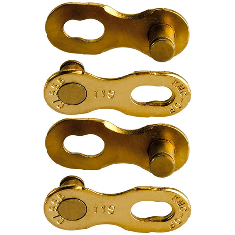 Close-up of Missing Link 11 Speed Reusable Chain Links for Campagnolo Shimano SRAM Chains Titanium Nitride Coated