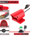Power Wheel Adapter 12V Battery Conversion Kit with switch, fuse, 12AWG wire, and copper contact, close-up view of components