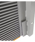 Close-up of Beefy Plate Fin Hydraulic Aluminum Oil Cooler for Industrial Machinery showcasing fin design and structure