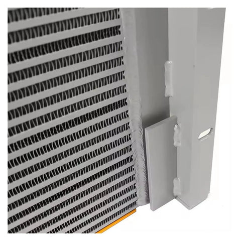 Close-up of Beefy Plate Fin Hydraulic Aluminum Oil Cooler for Industrial Machinery showcasing fin design and structure