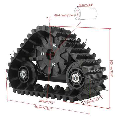 Close-up of Rear Differential Axle Kit With Snow Sand Tracks For 48V 1000W Brushless Motor Controller for DIY vehicles