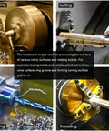 Xoiasth Mini Metal Lathe Machine 900W Brushless Motor Variable Speed 50-2500 RPM Precision Bench Lathe for turning, cutting, drilling, and threading.