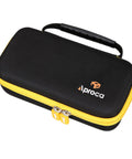 Aproca black storage case for Fluke infrared thermometers (62 Max/62 Max+/64 Max/59 Max+); yellow zipper.