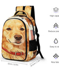 Dope Unisex Printed Backpack With Dog Beside Flag Design, large capacity school and travel bag with dimensions 12.6 x 7.3 x 16.5 in