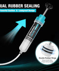 200Cc Fluid Extractor For Cars With Long Extension Tubes And Anti Drip Connector, showing dual rubber sealing for leakproof use