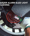Pro Grade Digital Torque Wrench With Preset Value For Quick, Accurate Tightening 5 To 99.5 Ft-Lbs in use, LED alert active