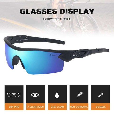 Dope Polarized Sports Sunglasses TR90 Unbreakable Frame For Men And Women Ideal For Running, Cycling, Golf, UV400 Protection